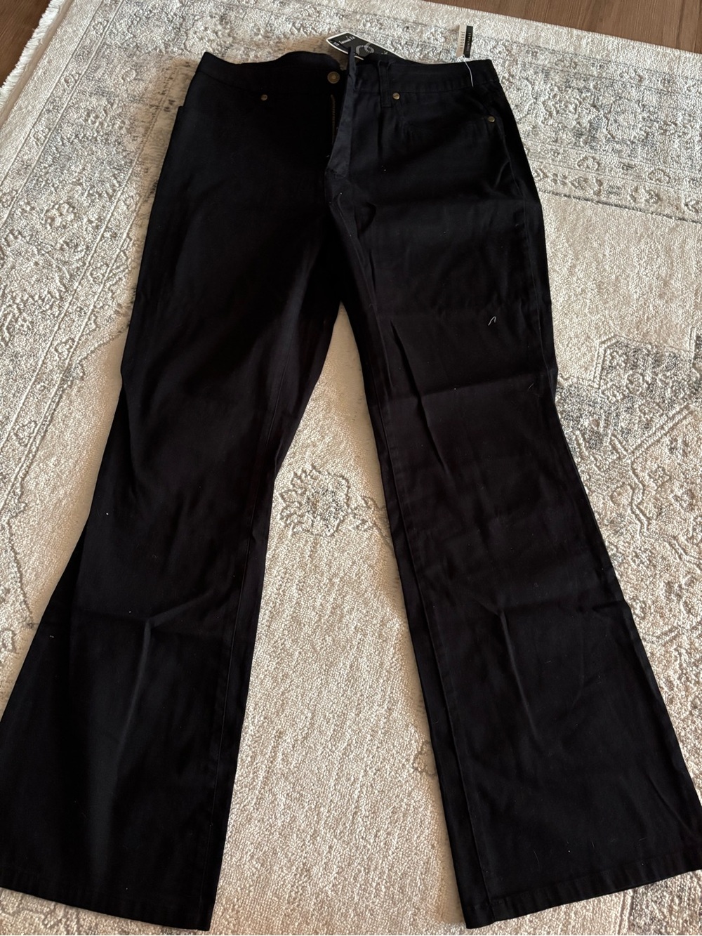 Ann Taylor Black Flare Wide-Leg Jeans